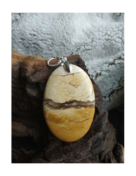 pendentif bi color en jaspe Maligano • La Bijouterie Minérale