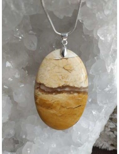 pendentif oval jaspe maligano • La Bijouterie Minérale