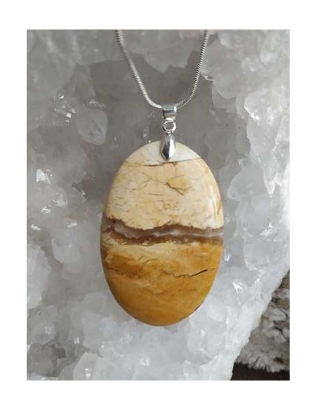 pendentif oval jaspe maligano • La Bijouterie Minérale
