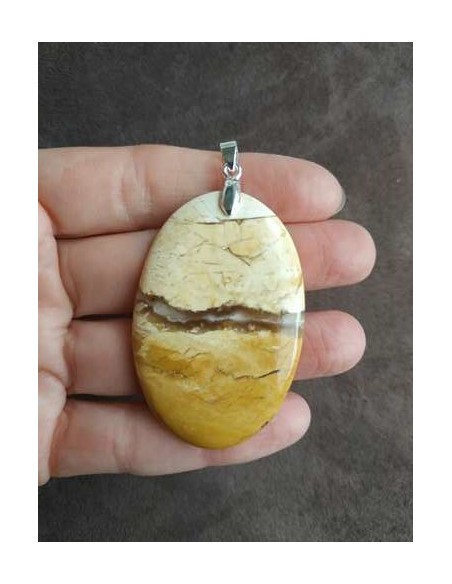 grand pendentif en jaspe maligano • La Bijouterie Minérale
