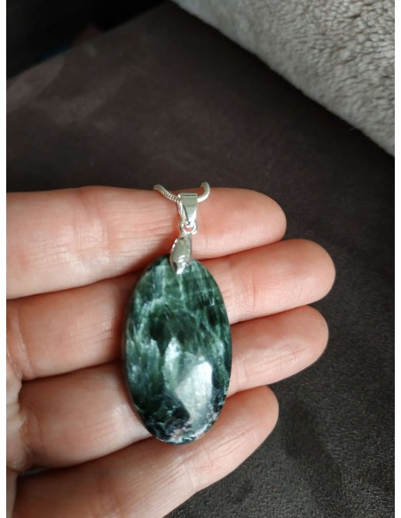 superbe pendentif en seraphinite • Sister's Gemmes