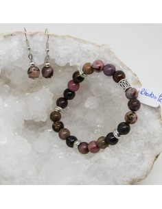 Parure en perle de rhodonite • La Bijouterie Minérale