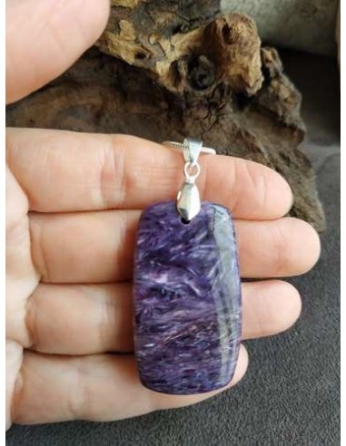 pendentif rectacle en charoite
