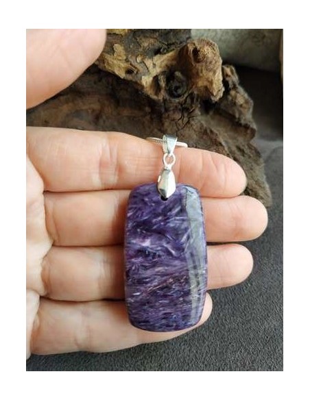 pendentif rectacle en charoite