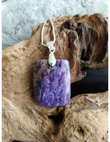 pendentif rectangle en charoite • Sister's Gemmes