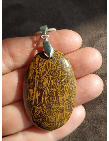 oval de jaspe éléphant en pendentif • Sister's Gemmes