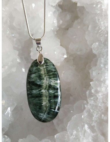 pendentif cabochon de séraphinite • Sister's Gemmes