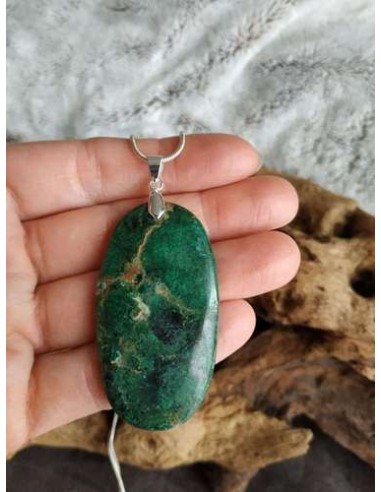 pendentif oval en chrysoprase • Sister's Gemmes