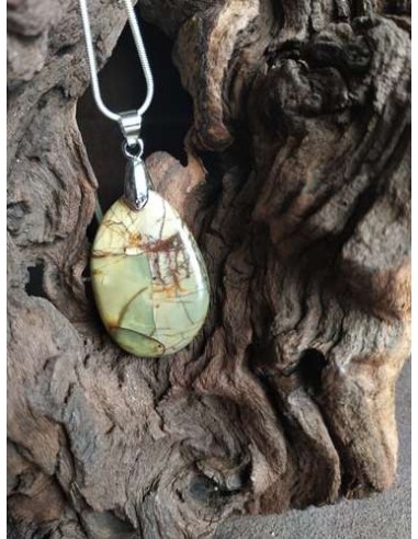 cabochon pendentif en Jaspe Cherry Creek - La Bijouterie minérale