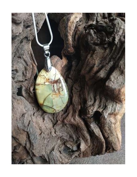 cabochon pendentif en Jaspe Cherry Creek - La Bijouterie minérale