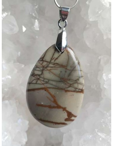 goutte d'ean en pendentif de jaspe cherry creek par la Bijouterie Minérale