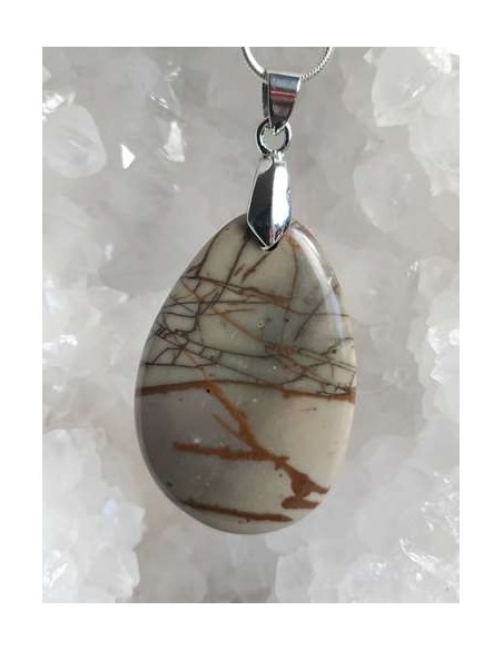 goutte d'ean en pendentif de jaspe cherry creek par la Bijouterie Minérale