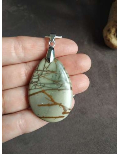 pendentif jaspe cherry creek par la Bijouterie Minérale