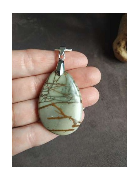 pendentif jaspe cherry creek par la Bijouterie Minérale