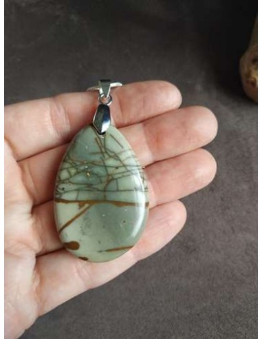 pendentif en jaspe cherry creek forme goutte d'eau par la Bijouterie Minérale
