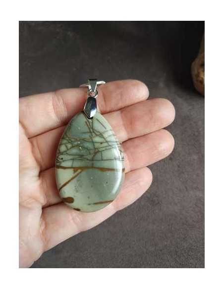 pendentif en jaspe cherry creek forme goutte d'eau par la Bijouterie Minérale