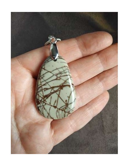 pendentif pierre naturelle de jaspe Cherry Creek par la Bijouterie Minérale