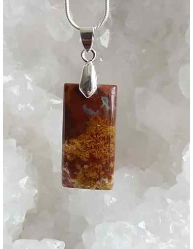 pendentif rectangle en bois fossil • Sister's Gemmes