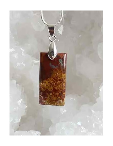 pendentif rectangle en bois fossil • Sister's Gemmes