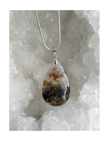pendentif d'agate baton turc superbe goutte d'eau - Sister's Gemmes - Bijouterie Minérale
