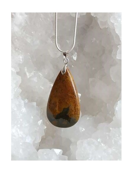Pendentif en jaspe océan brun par La Bijouterie Minérale