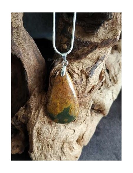 Pendentif en jaspe océan brun par La Bijouterie Minérale