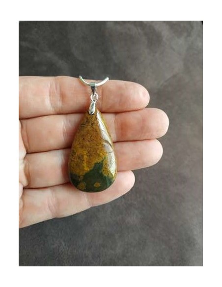 Pendentif en jaspe océan brun par La Bijouterie Minérale