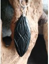 Pendentif Onyx gravé forme marquise