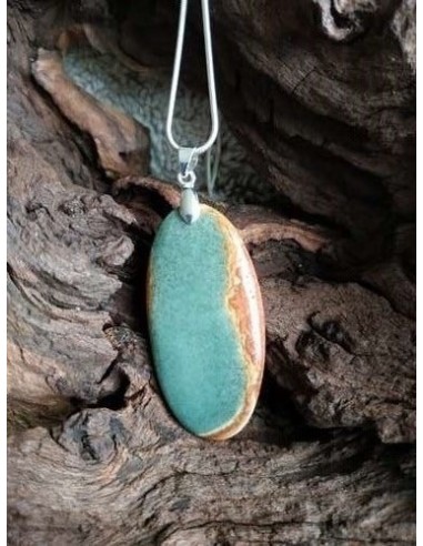 Oval de jaspe polychrome en pendnetif - Sistersgemmes - Bijouterie minérale