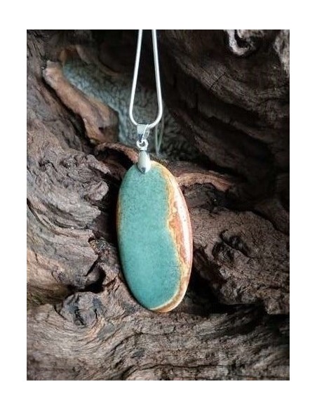 Oval de jaspe polychrome en pendnetif - Sistersgemmes - Bijouterie minérale