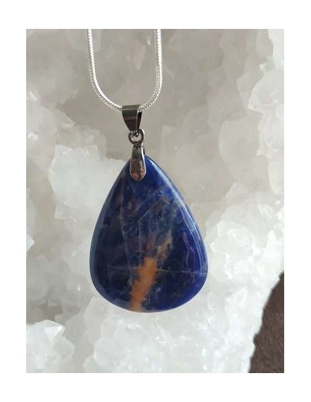 Pendentif en Sodalite grosse goutte d'eau 36*26 mm de La Bijouterie Minérale