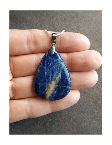 Pendentif en Sodalite grosse goutte d'eau 36*26 mm de La Bijouterie Minérale