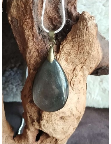 Pendentif en obsidienne argentée de La Bijouterie Minérale