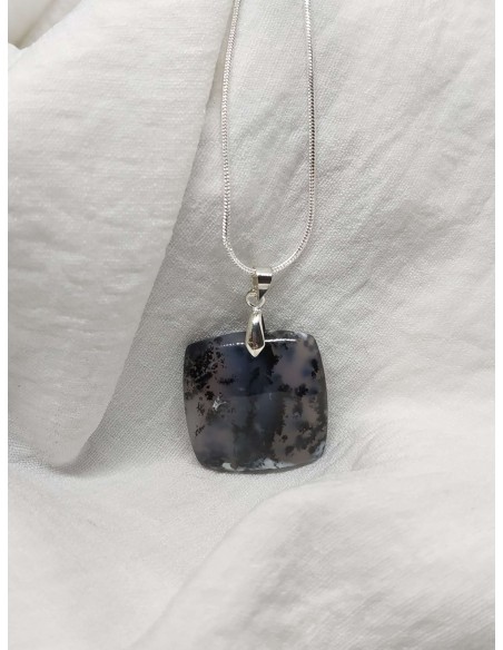 Pendentif Opale Dentritique carrée de 25 * 25 mm de La Bijouterie Minérale