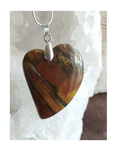 trés beau coeur en pendentif oeil de fer • Sister's Gemmes