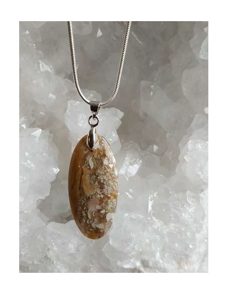 Pendentif de Jaspe Maligano 32 * 15 mm de La Bijouterie Minerale