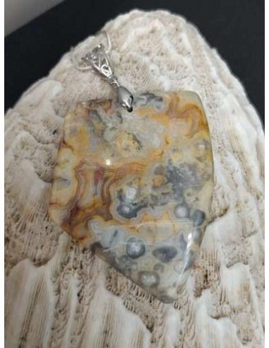 Grand pendentif en agate Crazy lace • La Bijouterie Minérale