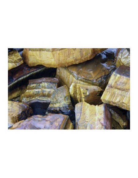 morceaux de pierre brute d'Oeil de tigre de La Bijouterie Minérale