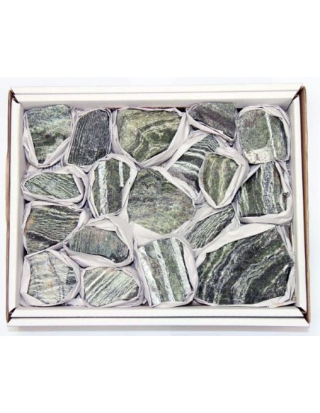 pierres brutes de Serpentine Chrysotile brute oeil d'argent par La Bijouterie Minérale