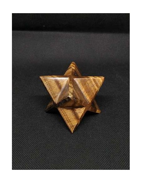 Merkabah en Oeil de Tigre environ 6 cm par La Bijouterie Minérale