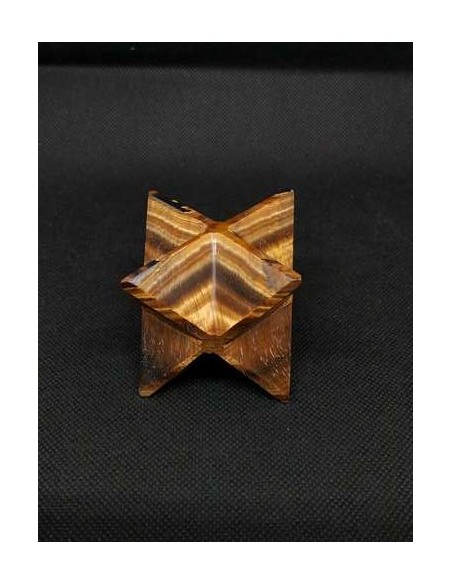 Merkaba de 6 cm en Oeil de Tigre