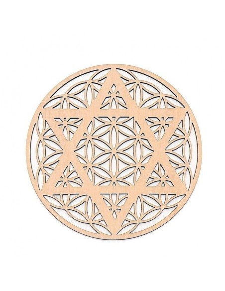 fleur de vie en bois forme étoile de David par La Bijouterie Minérale