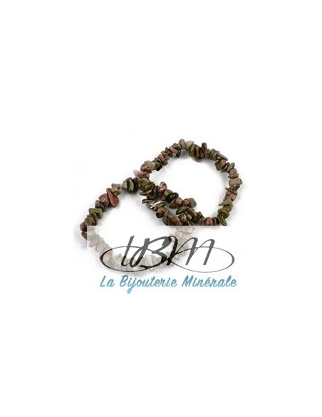 Bracelet baroque en chips de pierres roulées naturelles1083