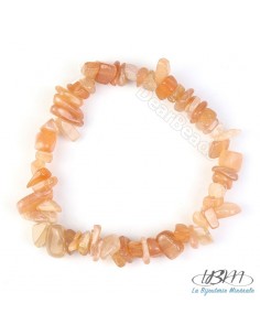 Bracelet baroque en chips de pierres roulées naturelles Pierre de Soleil par La Bijouterie Minérale
