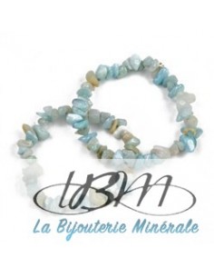 Bracelet baroque en chips de pierres roulées naturelles en amazonite de Russie