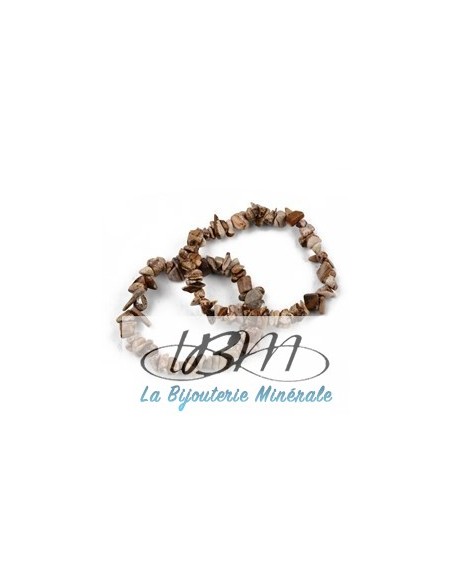 Bracelet baroque en chips de pierres roulées naturelles1093