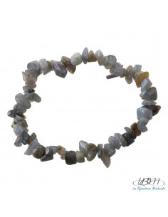 Bracelet baroque en chips de pierres roulées naturelles de labradorite par La Bijouterie Minérale