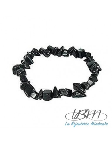 Bracelet baroque en chips de pierres roulées naturelles d'Onyx par La Bijouterie Minérale