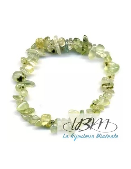 Bracelet baroque en chips de pierres roulées naturelles de Préhnite