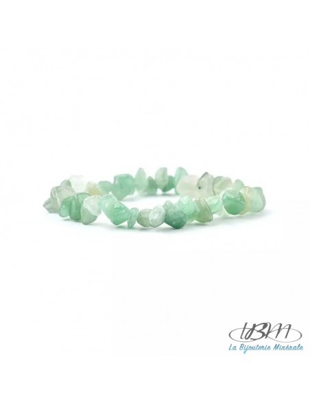 Bracelet baroque en chips de pierres roulées naturelles aventurine verte par La Bijouterie Minérale